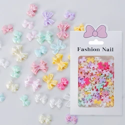 100PCS Shimmer 3D Bow Tie Nail Art Charms Accessories For Glitter Nails Decoration Design Supplies Material Manicure Decor Parts