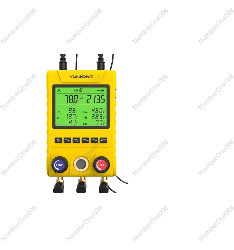 MG-100 Manifold Gauge - Digital Refrigerant Pressure Tester for HVAC Systems (R134a/R410A Compatible, Leak Detection)