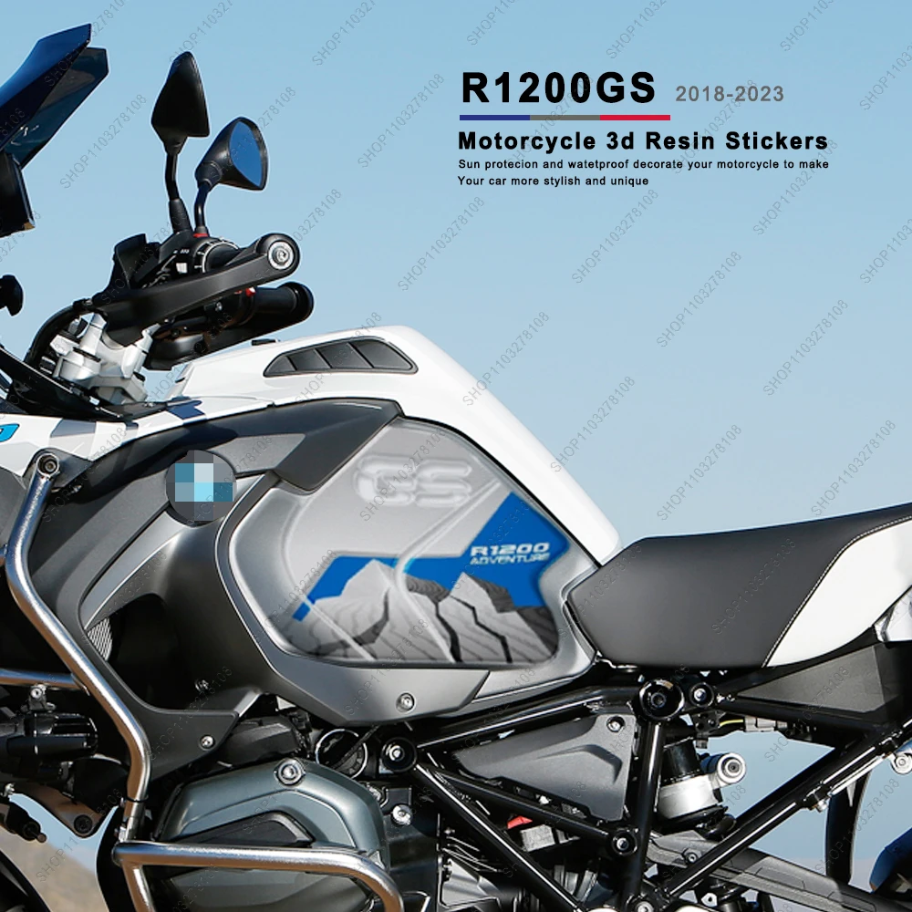 

For BMW R 1200 GS ADV 2018-2023 3D Resin Sticker Waterproof Scratch-Resistant Motorcycle Side Tank Pad Protective Sticker