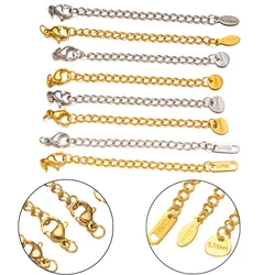 10-20Pcs Stainless Steel Lobster Clasps Extended Extension Chain Connector For DIY Bracelet Necklaces Jewelry Making Supplies