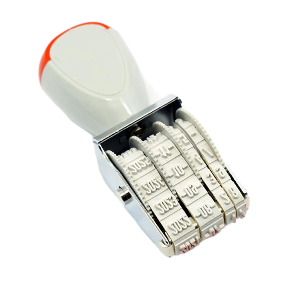 Cute Date Stamp Date Stamp Planner Bussiness Adjustable Rubber Roller Stamp Ink Pad Date Diary School Stationery