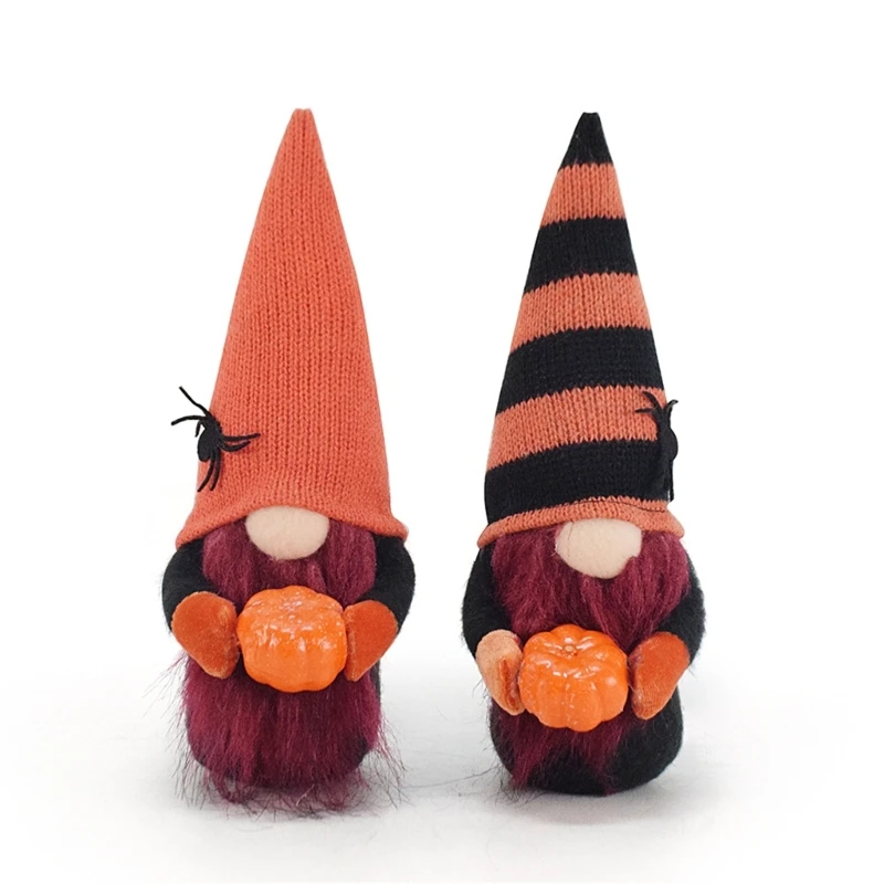 2024 New Set of 2 Enchanting Halloween Gnomes Plush Dolls Decorations for Home and Office