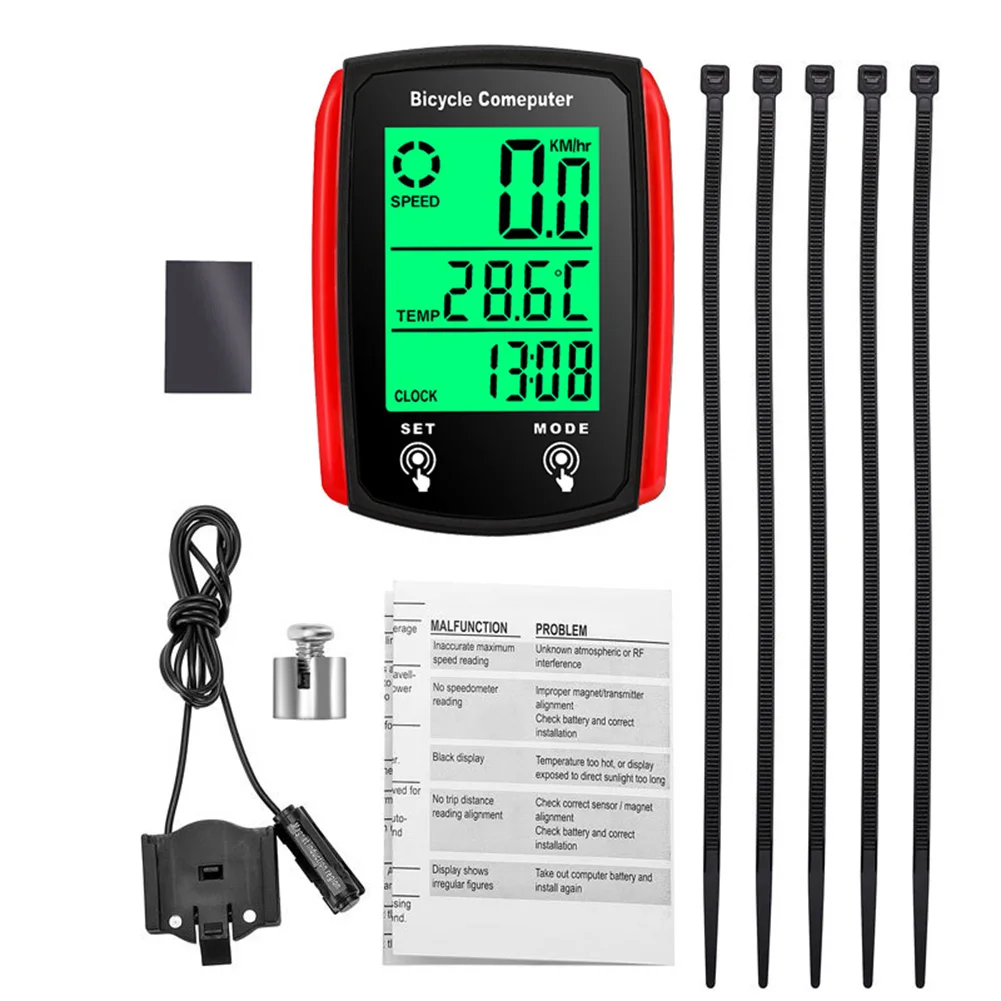 

Tool Bicycle Computer Set 60x45x20mm ABS Material Backlight Feature Bicycle Bike LCD Computer MTB Bike Speed Odometer