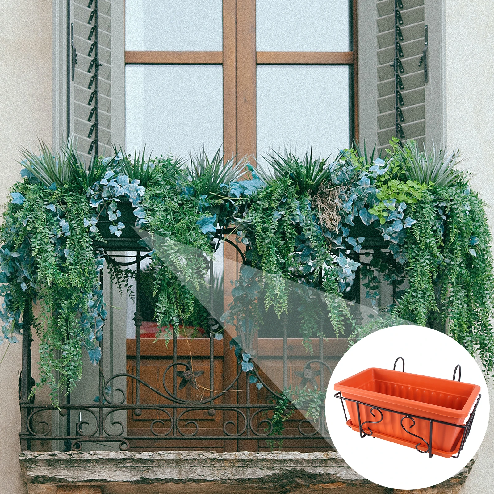 

Hanging Flowerpot Modern Small Planter Rack for Indoor Plants Vase Stand Rectangular Trays Balcony Garden Living Room Vertical