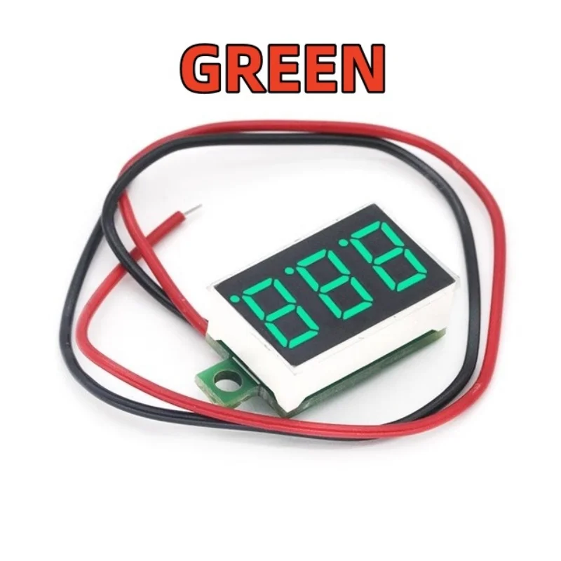 12V Car Voltmeter 0.36 inch LED Digital Voltmeter Voltage Meter Adjustable Volt Detector Tester Monitor DC 4.7-32V 2 Lead Wire ﻿