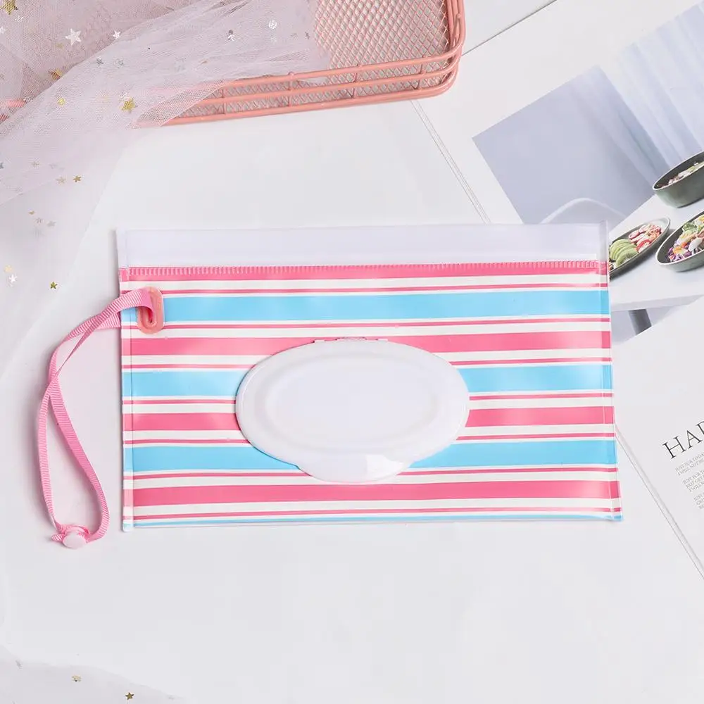 1pc Outdoor Fashion  Product Carrying Case Portable Snap-Strap Stroller Accessories Wet Wipes Bag Cosmetic Pouch Tissue Box