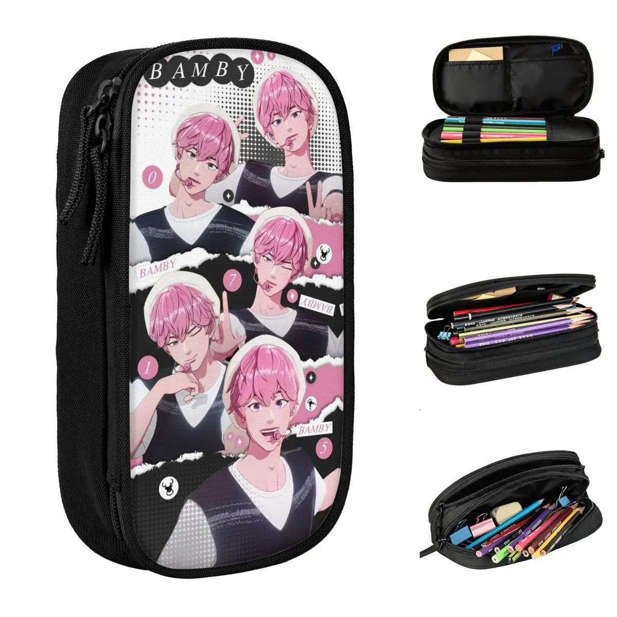 

Kpop Noah Bamby Yejun Eunho Hamin Pencil Case PLAVE Pen Bags Student Large Storage Students School Gifts Pencil Pouch