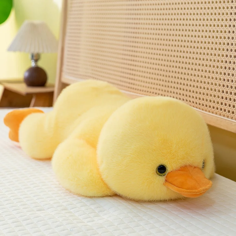 30/40/60cm Lovely Lying Duck Plush Toys Stuffed Soft Animal Yellow Duck Pillow Kawaii Toy Gift for Children Girlfriend