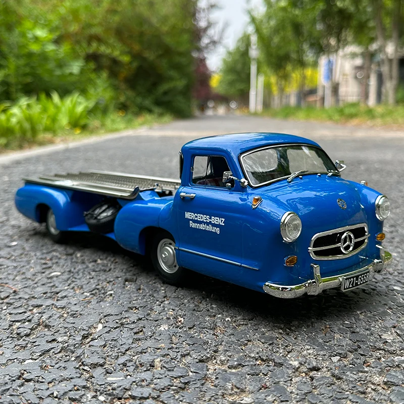 IVY 1:18 1954 для Benz Серебряная Стрела транспортное средство прицеп синяя чудо модель автомобиля литые формы для автомобиля отправить другу