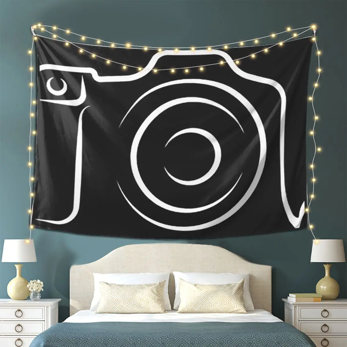 

Photographer HeartBeat Photography Camera Tapestry Wall Hanging Aesthetic Home Decoration Tapestries for Living Room Bedroom