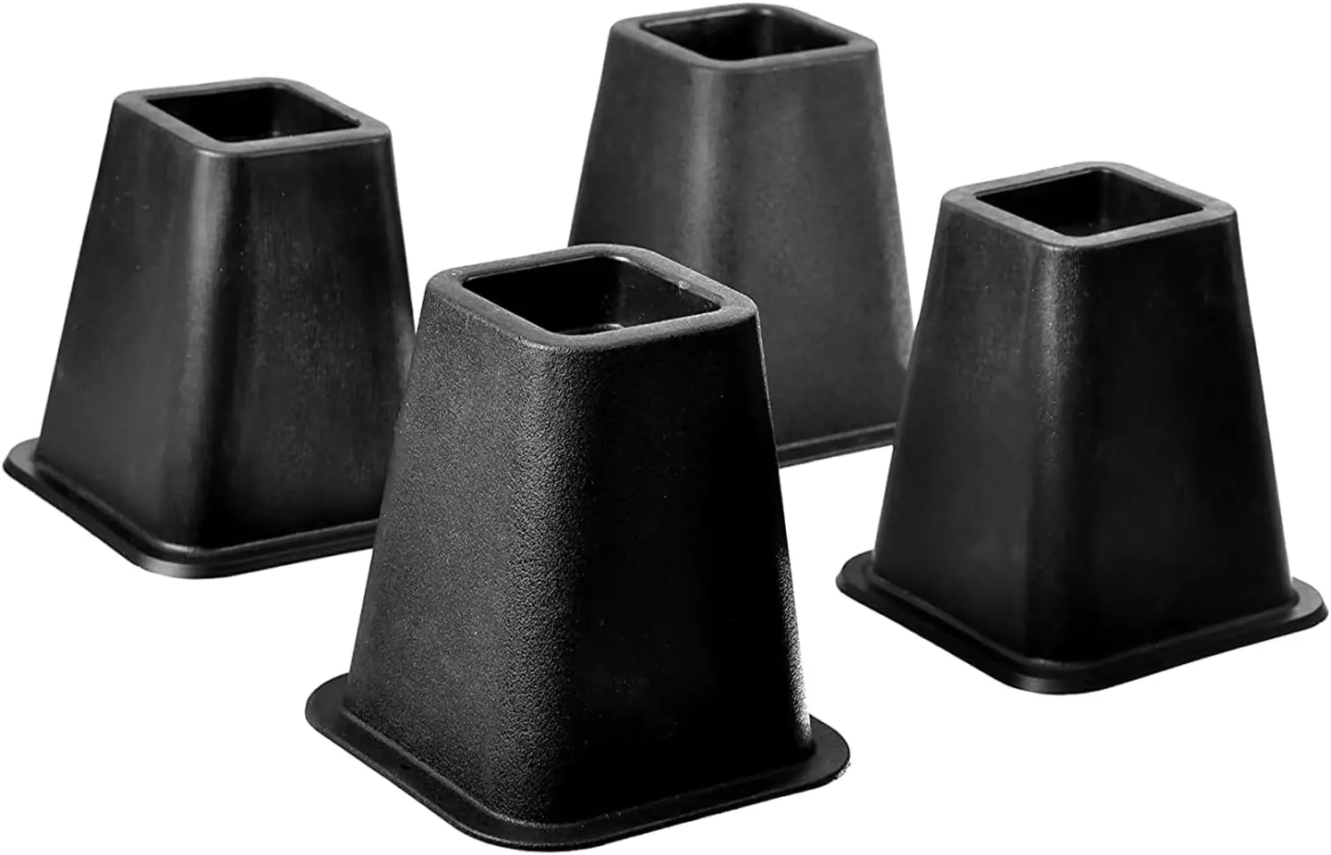 

5 to 6-inch Super Quality Black Bed Risers, Heavy Duty Stackable Furniture Risers for College Dorm Bed Sofa Table Couch