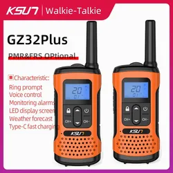 KSUT GZ32PLUS FRS/PMR Walkie Talkie Children Radio 2pcs Type C Charging Portable Rechargable Two way Radio Wireless Device