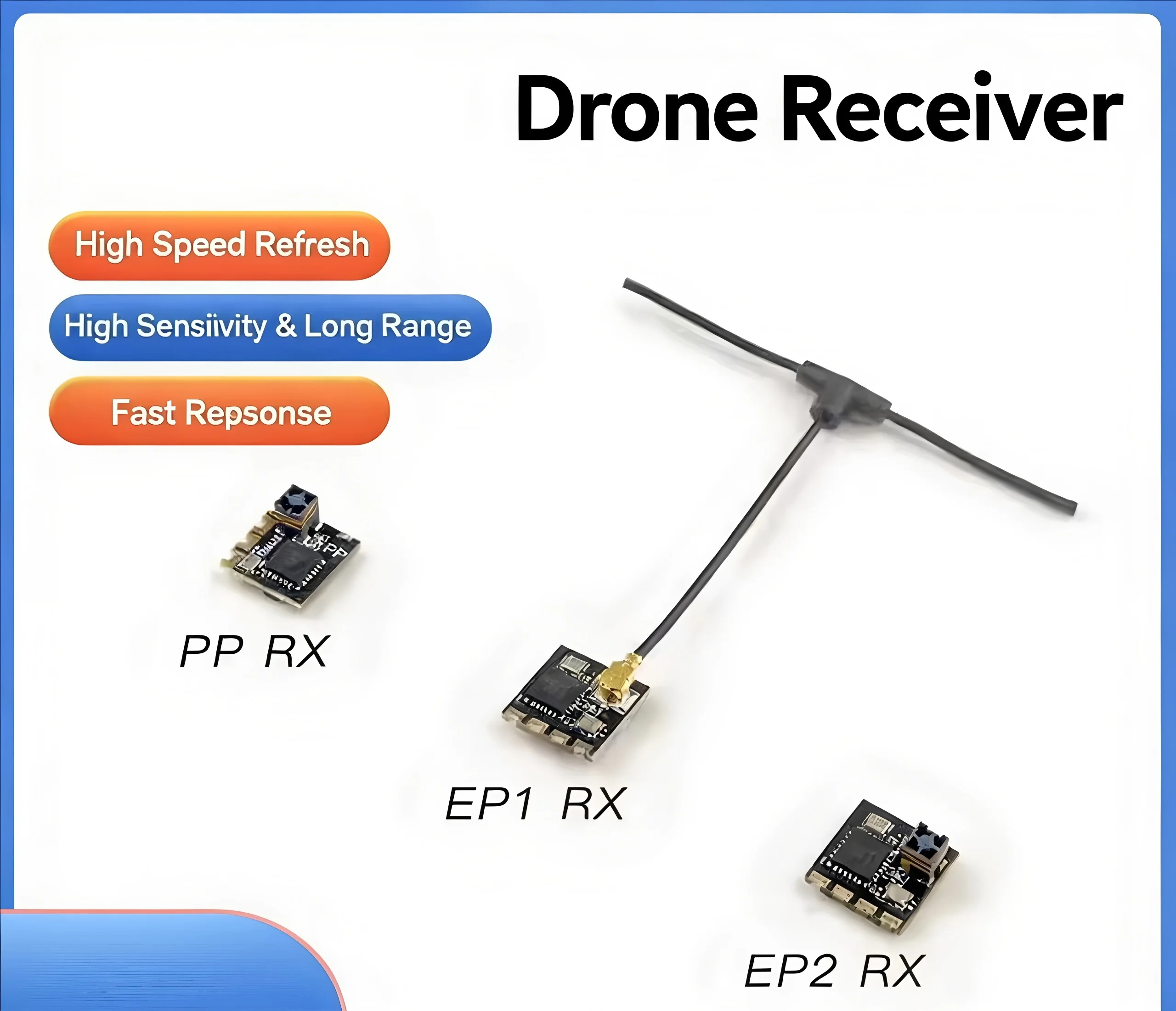 HappyModel EP1 EP2 2.4G ExpressLRS ELRS Nano Long-Range Receiver for RC Airplane ES24TX Module FPV Flight Range Control System P