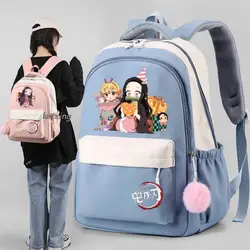 Backpacks Kamado Nezuko Demon Slayer Casual Oxford Teens Women Men Laptop School Bags Capacity Junior School Students Mochilas