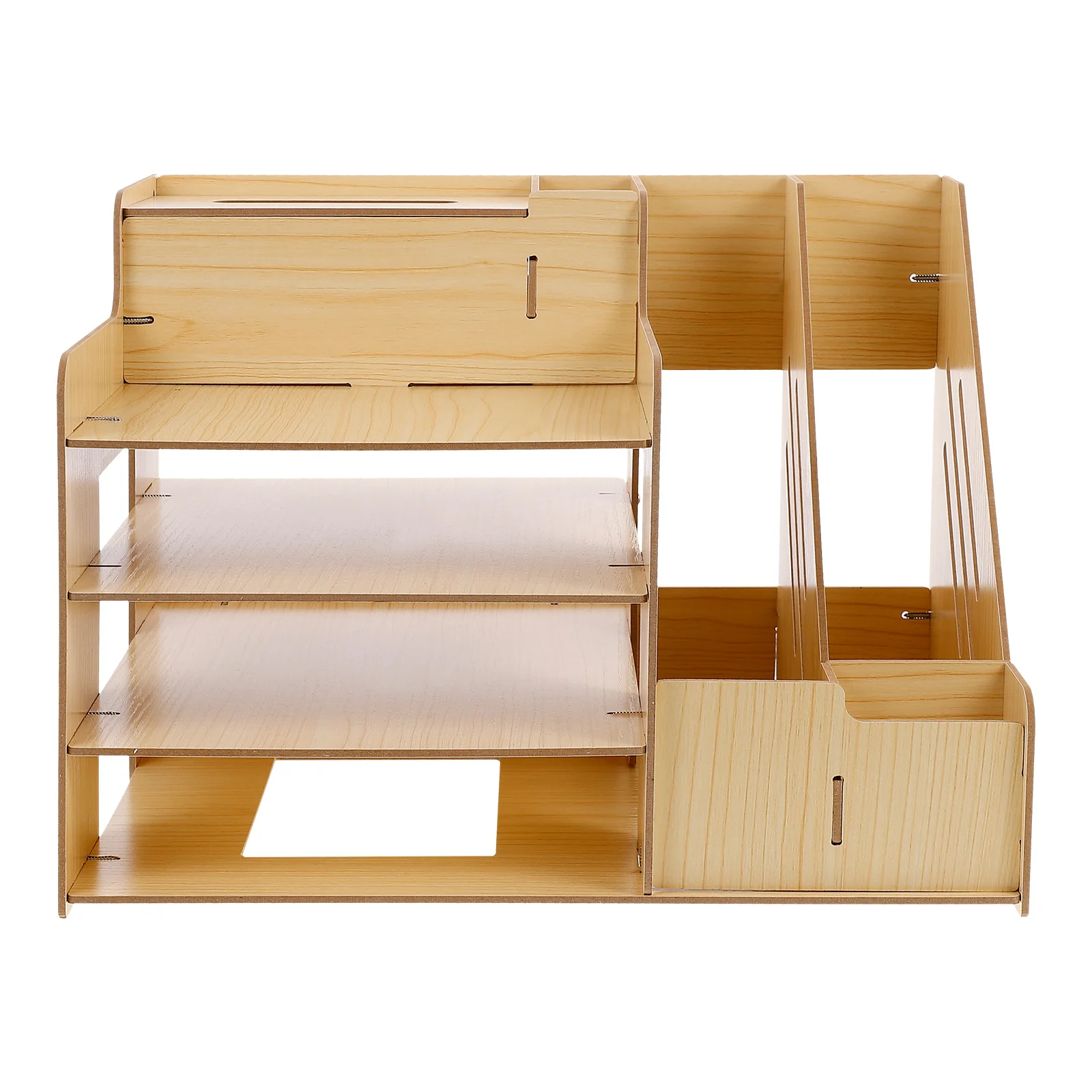 

1pc Portable Desktop Rack Organizer Wooden Tabletop Shelf Holder Tabletop Storage Holder For Bedroom Dormitory Living Room Use