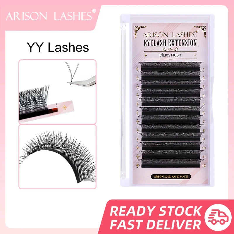 

ARISON YY Eyelashes Extension Faux Mink Natural Soft Premade Fans Y Shape Eyelash Extension Double Tip Lashes Eyelash Cilios