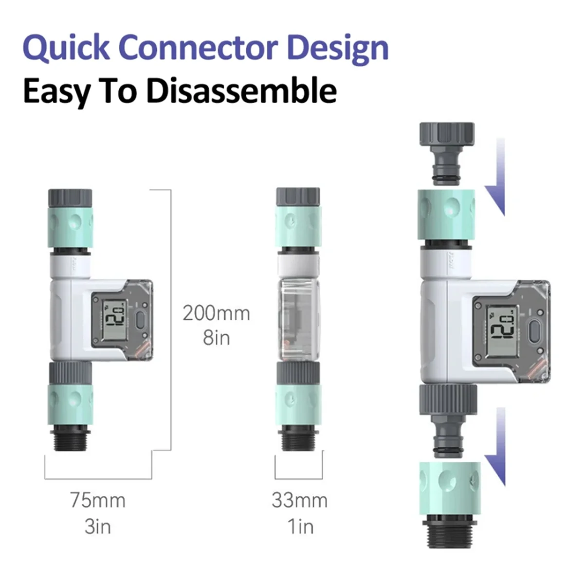 WiFi Wasser durchfluss messer für Gartens ch lauch Smart Wasserzähler mit 4 Durchfluss modi Echtzeit-Durchfluss verfolgung einfaches Ablesen