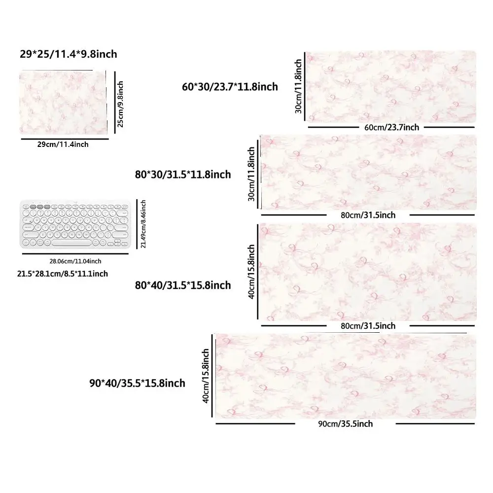 New Cute Pink Bow Mouse Pad  Gamer Office Accessories Pc Cabinet Games Desk Mat Computer Desks Keyboard Gaming Mats