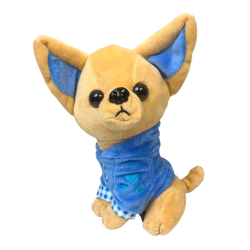 18 см имитация милого щенок чихуахуа, плюшевые игрушки, детский подарок на день рождения, украшения для комнаты, мультяшный щенок, плюшевые игрушки