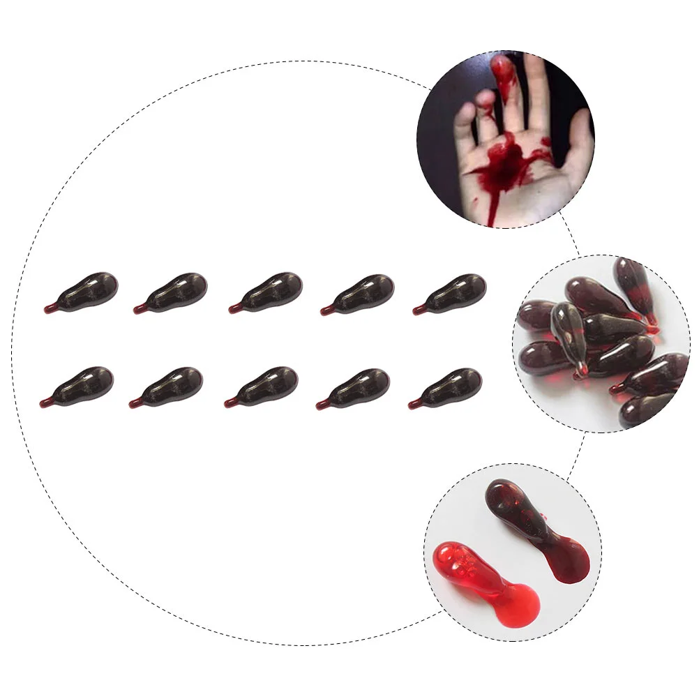 10 Pcs Artificial Blood Pill Halloween Toy Funny Pills Trick Party Supplies Capsules Creative Prank Toys Tricky