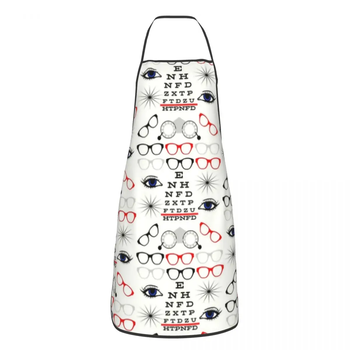 Custom Optician Optometrist Aprons for Women Men Eye Test Chart Adult Unisex Kitchen Chef Bib Tablier Cuisine Cooking Gardening