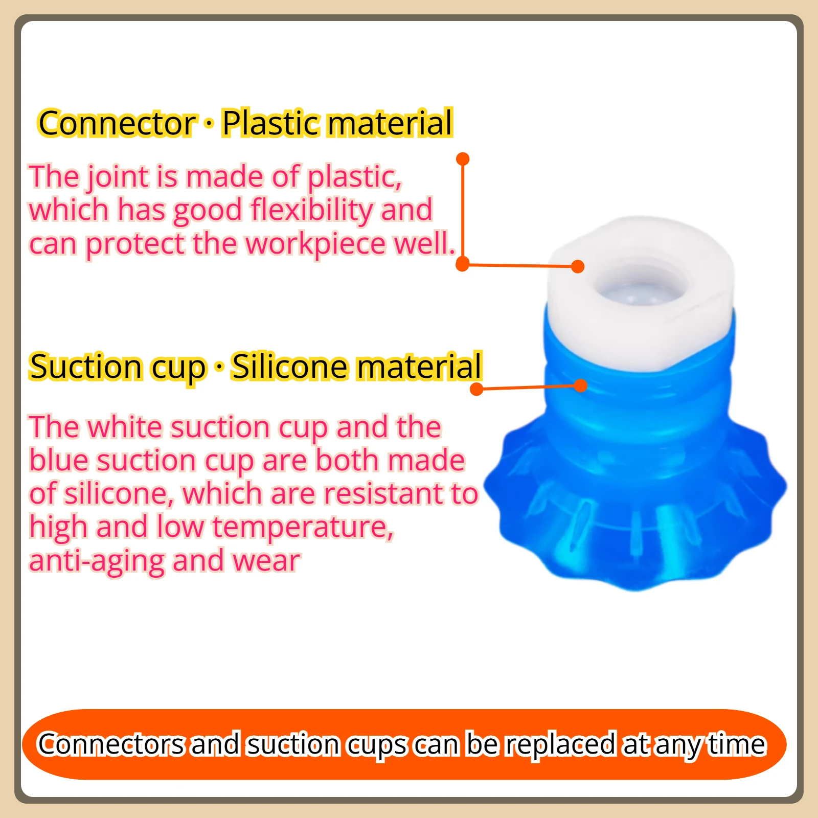 STP35 STP60 flexible packaging multi-layer vacuum suction cup pneumatic manipulator accessories with thin patterned lip edges