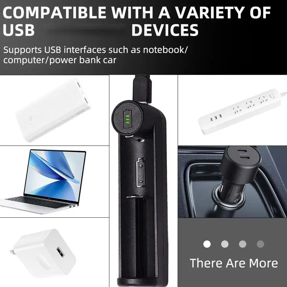 شاحن بطارية ليثيوم أيون بفتحة واحدة لبطاريات 21700 26650 18650 16340 شاحن USB 4.2 فولت J5Q7