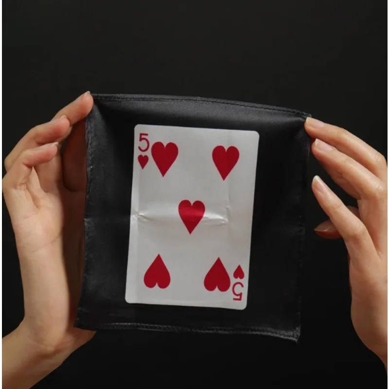

Mental Handkerchief 15*15cm Magic Tricks Card Magia 5 of Hearts Appearing On Silk Close Up Street Illusions Magician Gimmicks