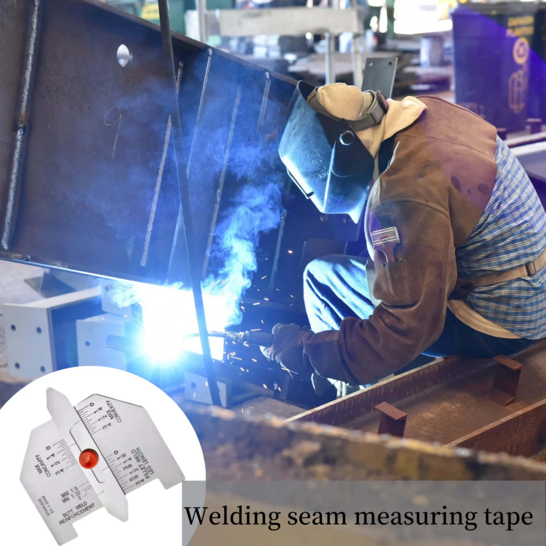 PrecisionWeld naadmeetinstrument voor nauwkeurige kalibratie van schuine gewrichten die convexe oppervlakken en de dikte van hoeklaspen controleren