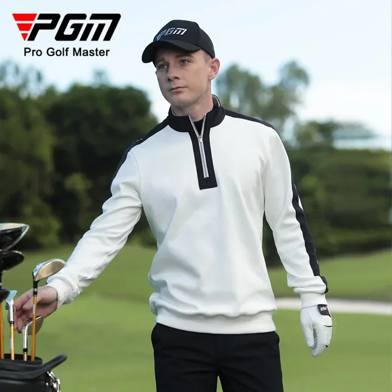 PGM Golf Men's Sweater Autumn and Winter Knitwear Sports Windproof Warm Long Sleeved T-shirt Golf Wear for Men Clothing YF631