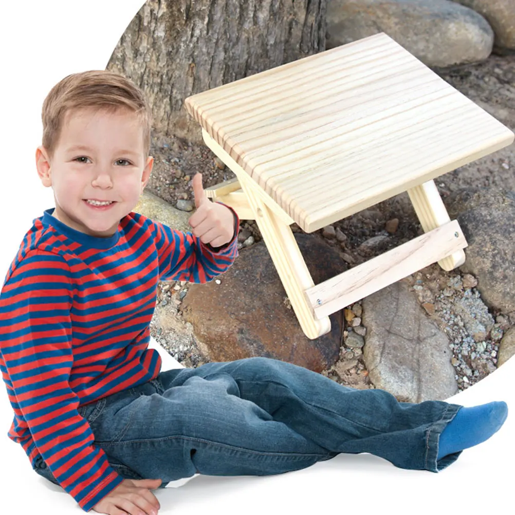 

Wooden Foldable Stool Portable Camping Chair Ideal for Picnic Park Fishing Outdoor Bamboo Design Save Space Travel
