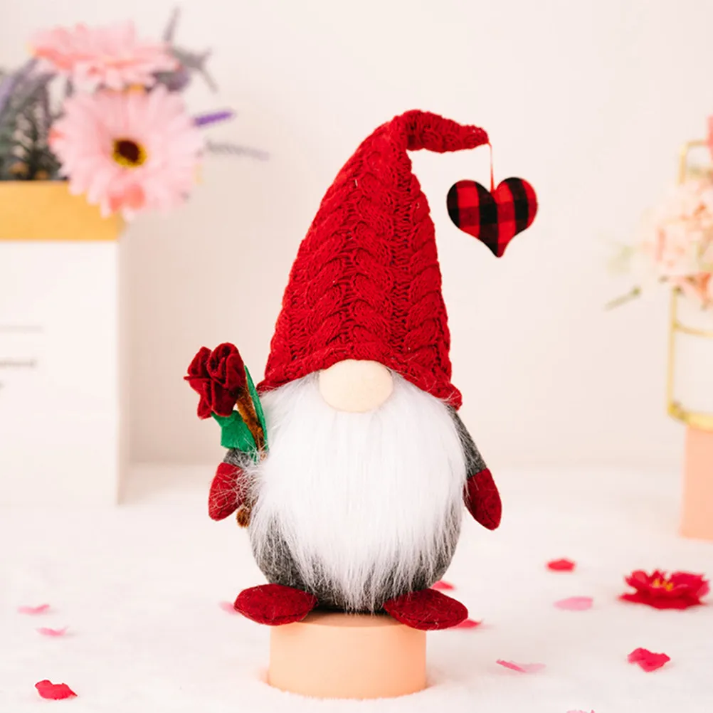 

Valentine's Day Gnome Dwarf Decoration Nordic Scandinavian Design Small Space Friendly Shelf Table Desk Festive Romantic