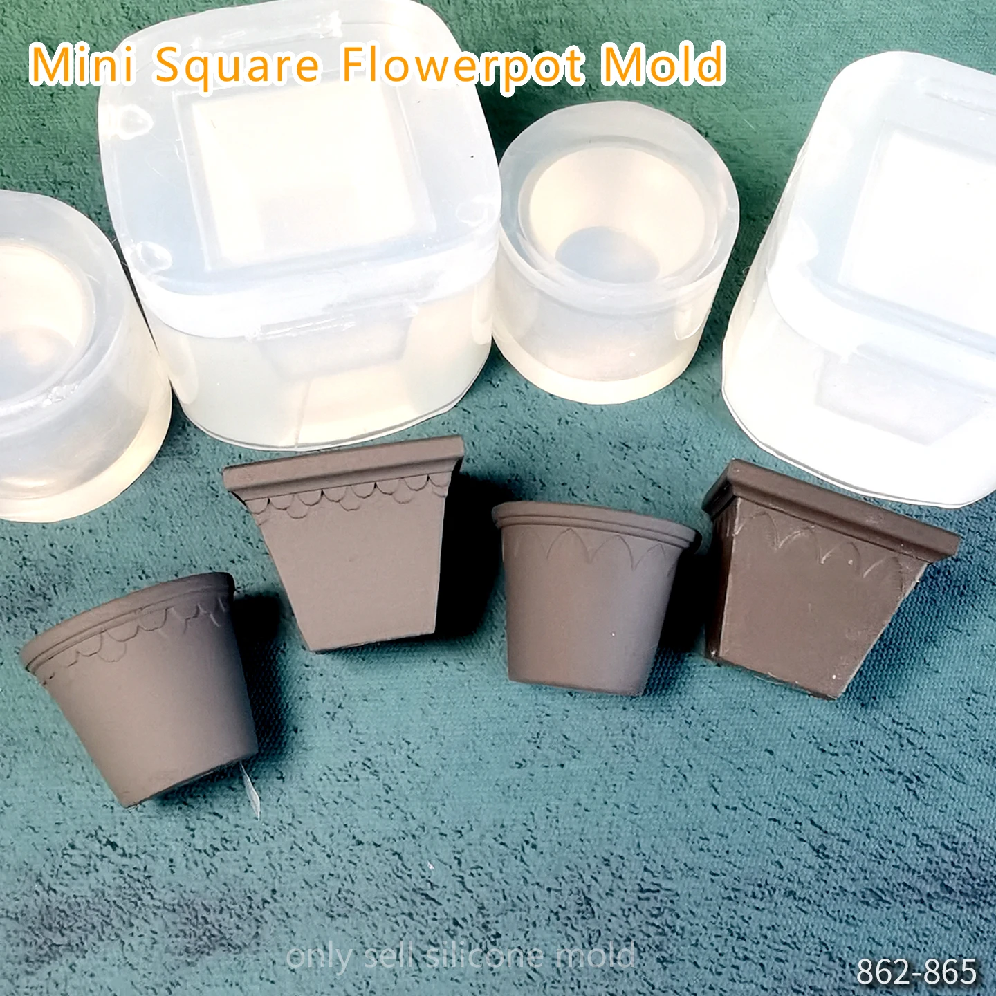 

DIY Handcraft Mini Square Flowerpot Mold Epoxy Resin Mold Miniature Pinching Mould Epoxy Resin Mold UV Resin Moldse