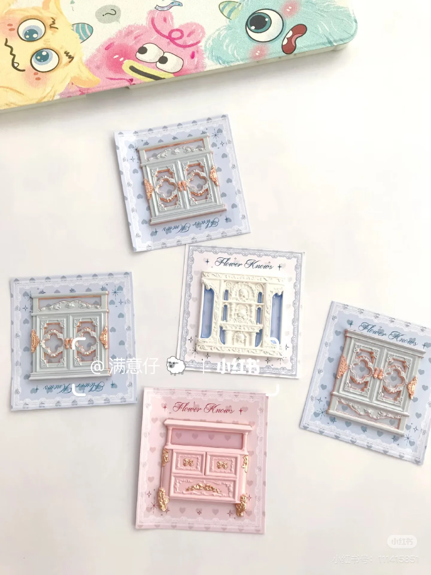 Flower Knows Fefrigerador pegatina magnética lindo maquillaje periférico mágico pegatina