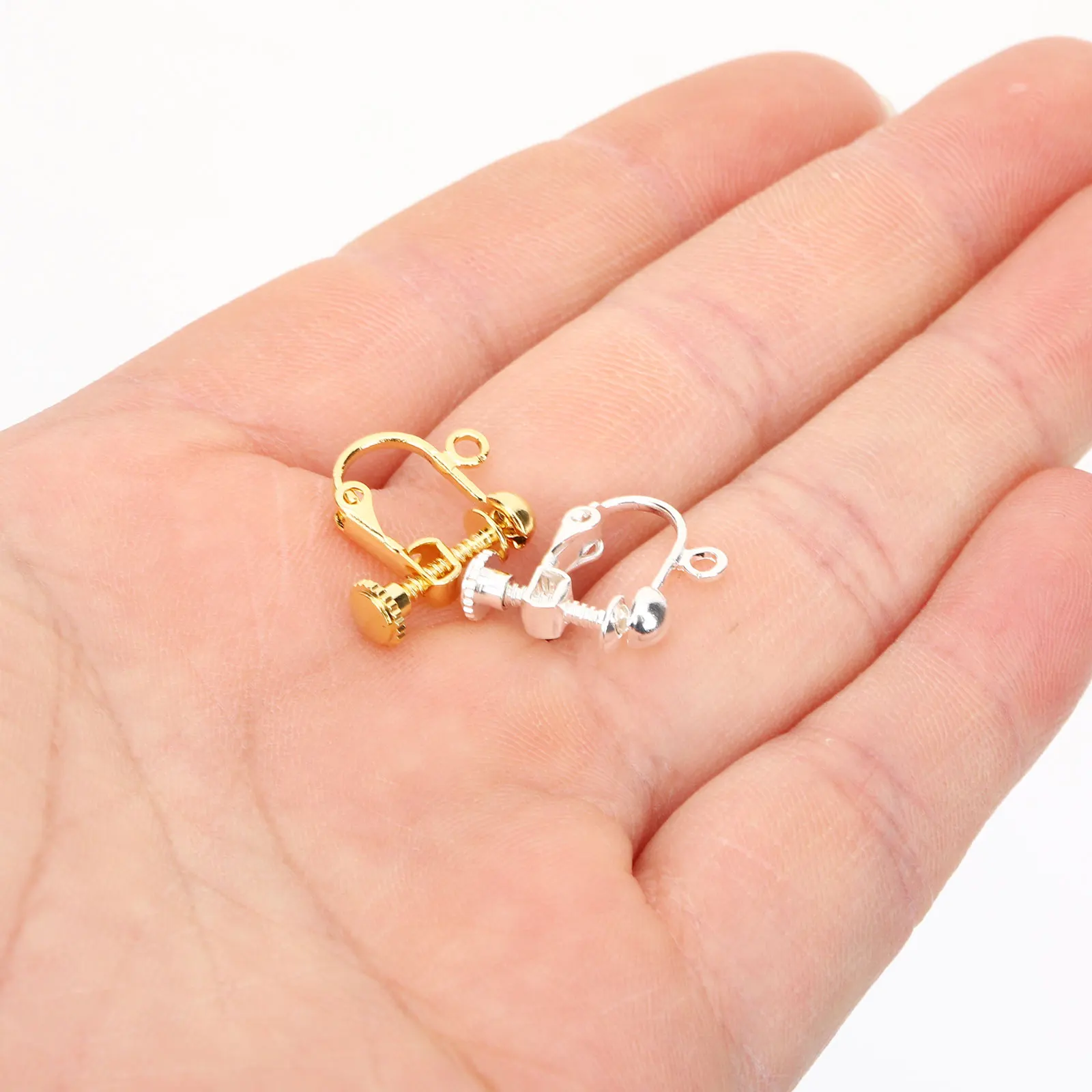 

12pcs 4MM Wave Head Screw Ear Clips Converters Adjustable Clip on Earring Backs Non Pierced Ears Jewelry Making