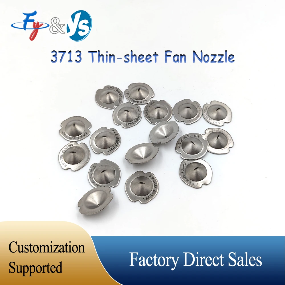 3713 High Pressure Paper Mill Nozzle Thin-sheet Fan Nozzle , For Papermaking Felt Spraying, Stainless Steel Customizable