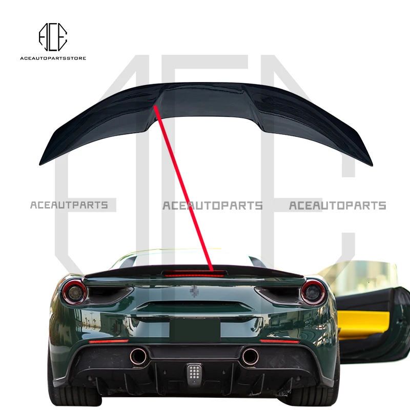 Dry Carbon Fiber Rear Spoiler Fit For Ferrari 488 Trunk Wing