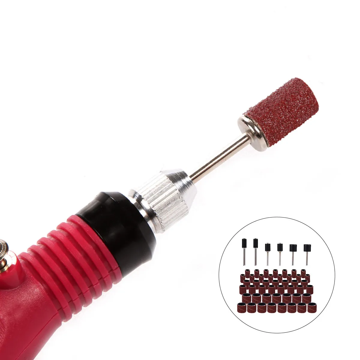 51Pcs Sandpaper Band Drum Sander Set Standard Size for Rotary Tool DIY Wood Polishing Accessories Sanding Band Drum Mandrel