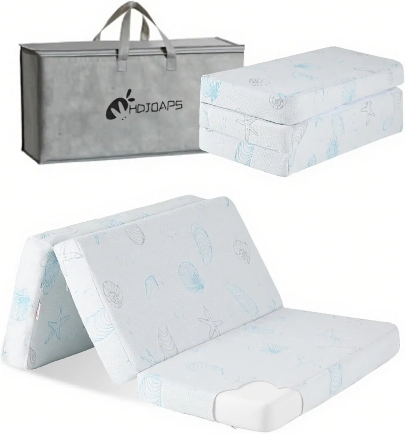 

Tri-Fold Pack and Play Mattress 38x26 Inches with Travel Bag, Soft Washable Cover for Baby Cribs