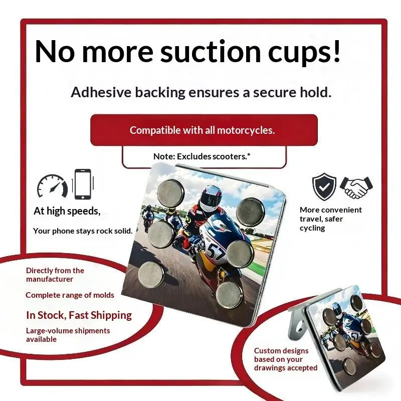 Universal Motorcycle Phone Holder Sturdy Metal Strong Magnetic Phone Easy Mount GPS Stand Anti-shock Structure Riding Bracket