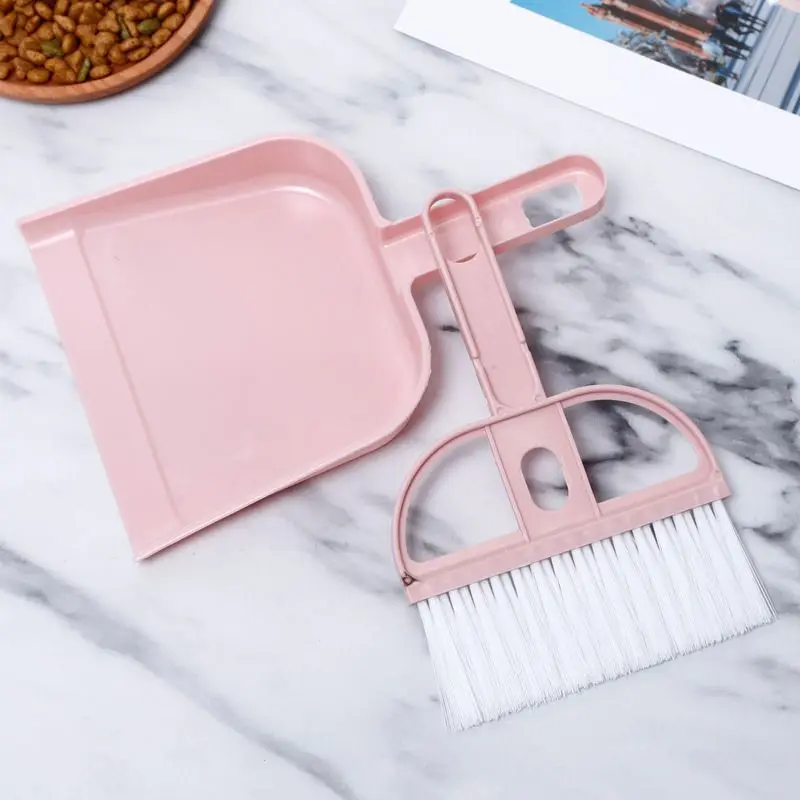 New Macaron Pet Small Dustpan Broom Set Pet Sweeper Convenient and Easy to Store Pet Cleaning Tool Hot Selling Pet Home Supplies