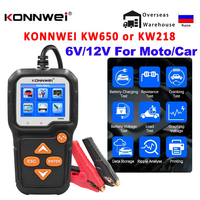 KONNWEI KW650 Car Battery Tester KW218 6V 12V Motorcycle Auto Analyzer 100-2000CCA Car Moto Cranking Charging Test Tool PK KW510