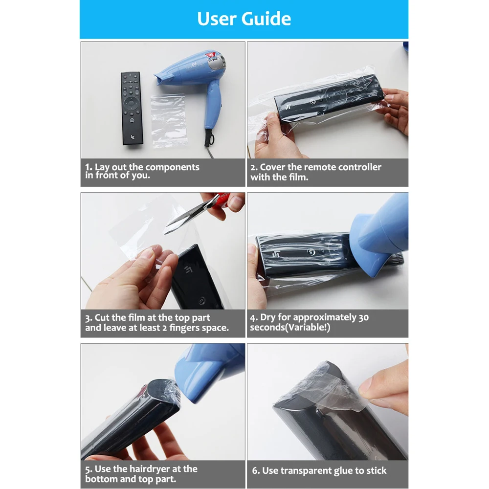 Air Condition Remote Control Protective Waterproof Heat Shrink Film Remote Control Cover Controller Bag Clear Shrink Film