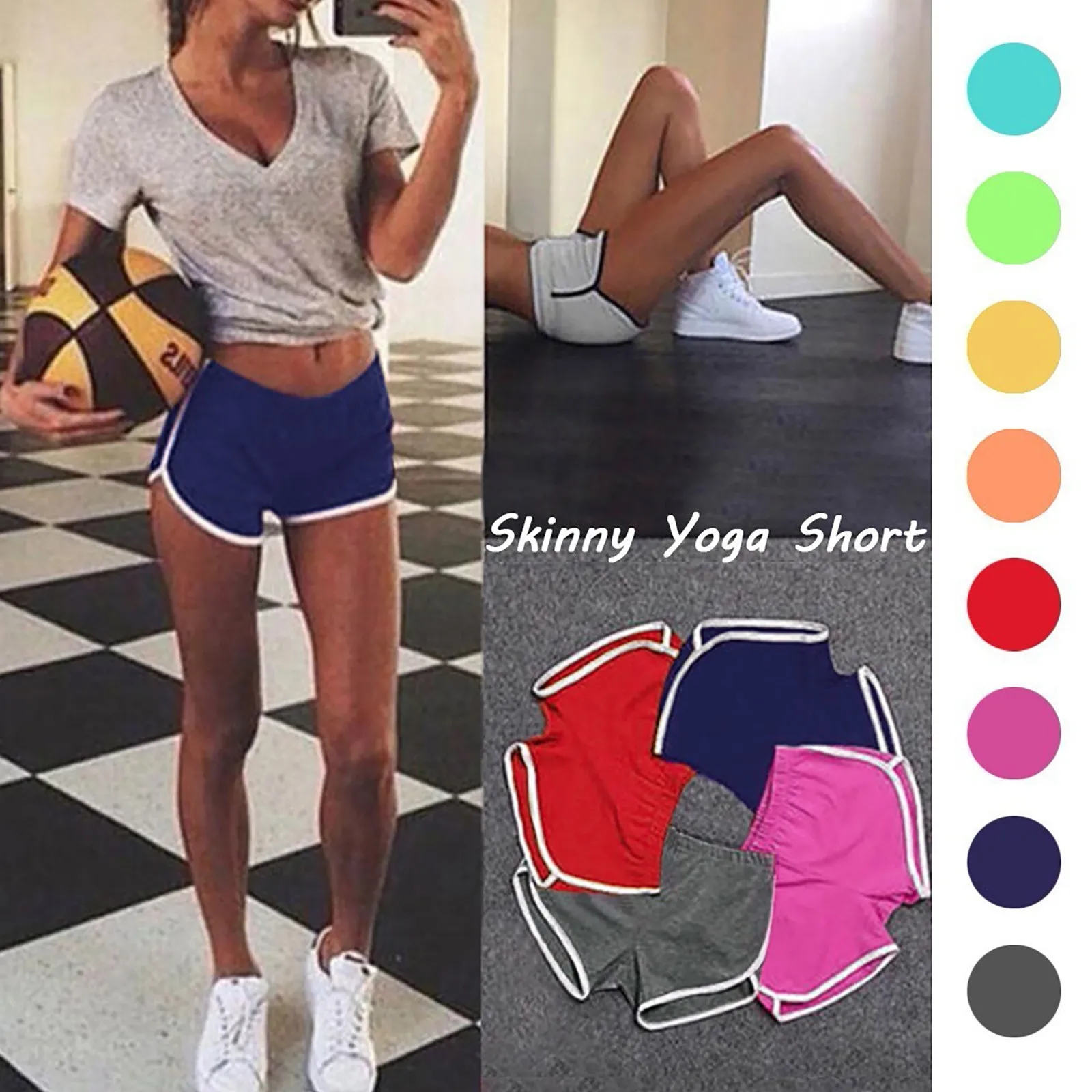 Sports Shorts Women Home Casual Hot Pants Solid Color Fashion Yoga Fitness Running Beach Pants Candy Color Sweatpants Clothing