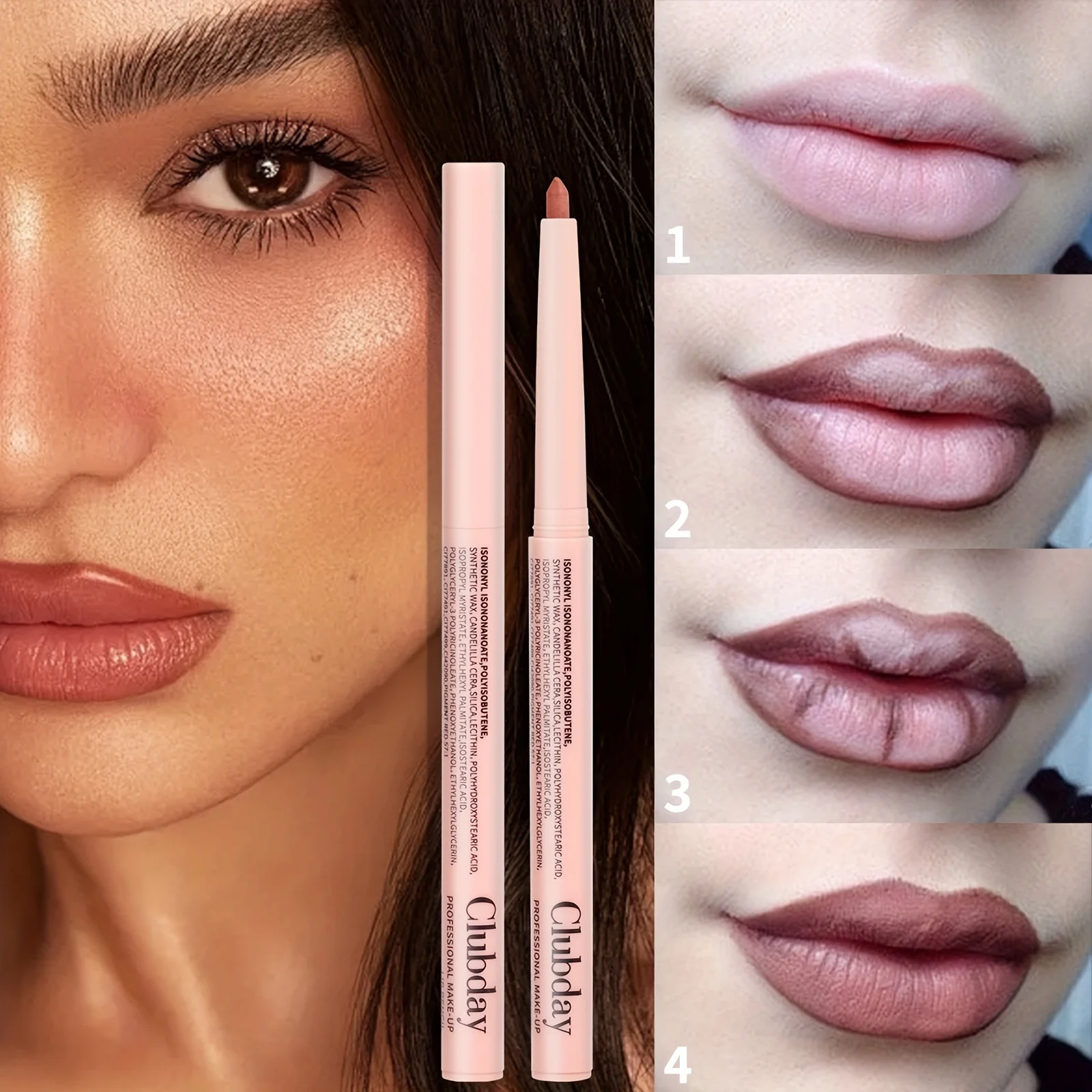 6 Colors Lip Liner Pencil Matte Waterproof Non-Stick Cup Lipstick Long Lasting Sexy Red Brown Lip Liner Makeup Lip Contouring