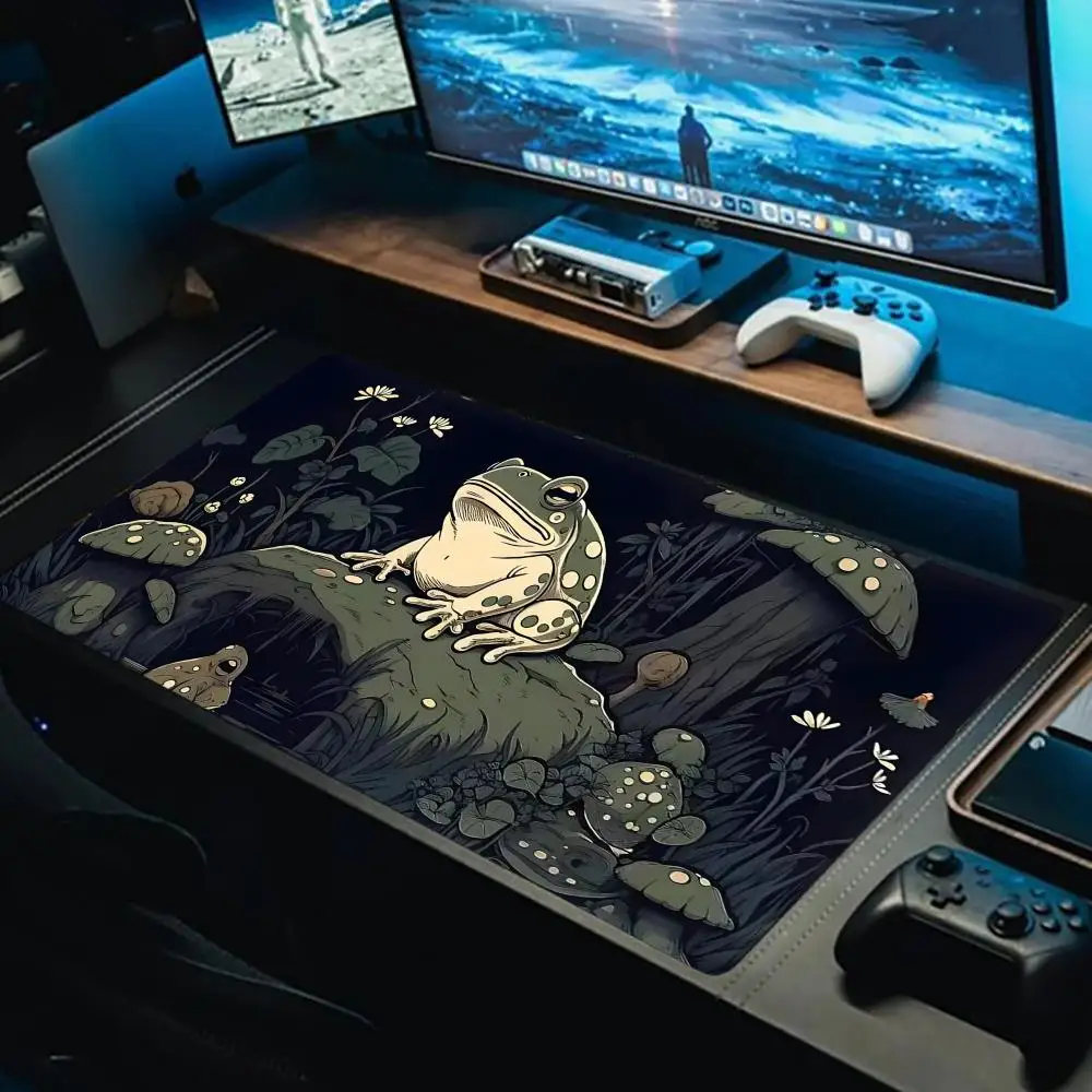 Frog Wizard Mouse Pad Large Office Rubber Desk Mats XXL Gamer Pc Accessories Keyboard Pads Rubber Anti-slip Base Long Mousepad