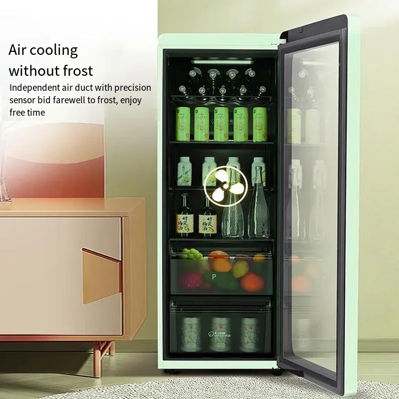 New Cabinet Refrigerator Small Wine Cabinet Bar Display Home Crisper Glass Door Tea Wine Beverage Refrigerator Wireless Charging