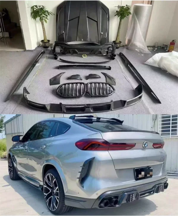 

New！ For BMW G06 X6 2019-2023 Front Bumper Lip Rear Diffuser Side Skirt Spoiler Wind Knife Grill Grille LD Body Kit