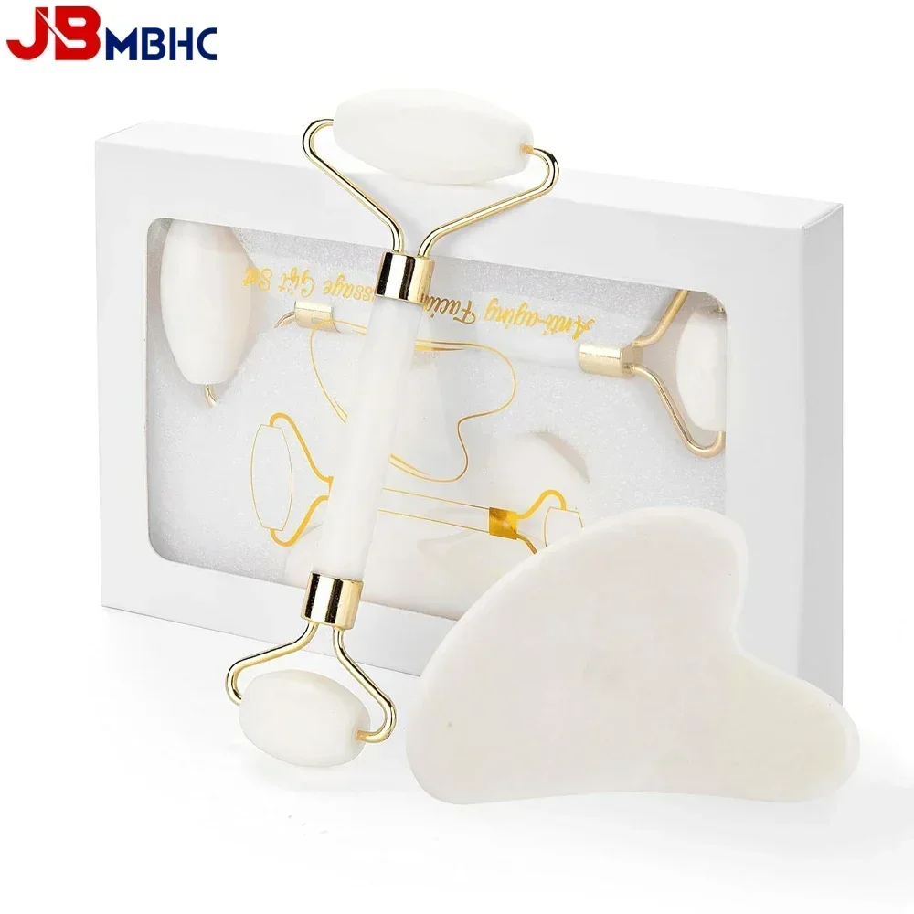 Glass Gua Sha & Face Roller Set, Guasha Facial Tool for Lymphatic Drainage & Face Sculpting, Reduce Puffiness & Relieve Tension