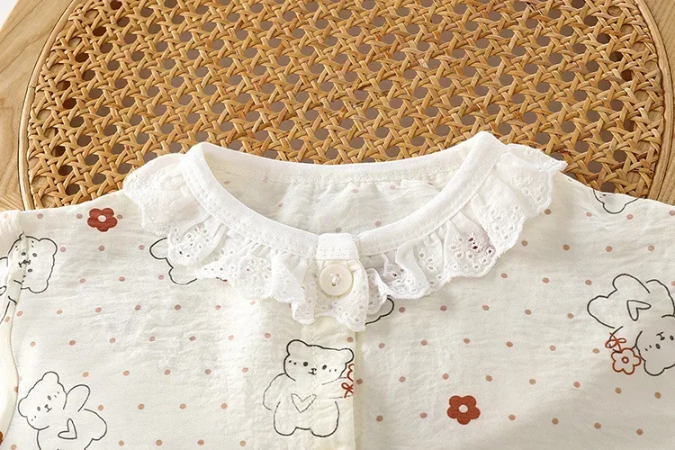 Neue süße Mädchen-Pyjamas mit Blumenmuster, 2-teiliges Set für Kleinkinder, Homewear für Mädchen, dünne Frühlings- und Herbst-Spitzenoberteile mit langen Ärmeln + Hosenanzüge – Detail 18